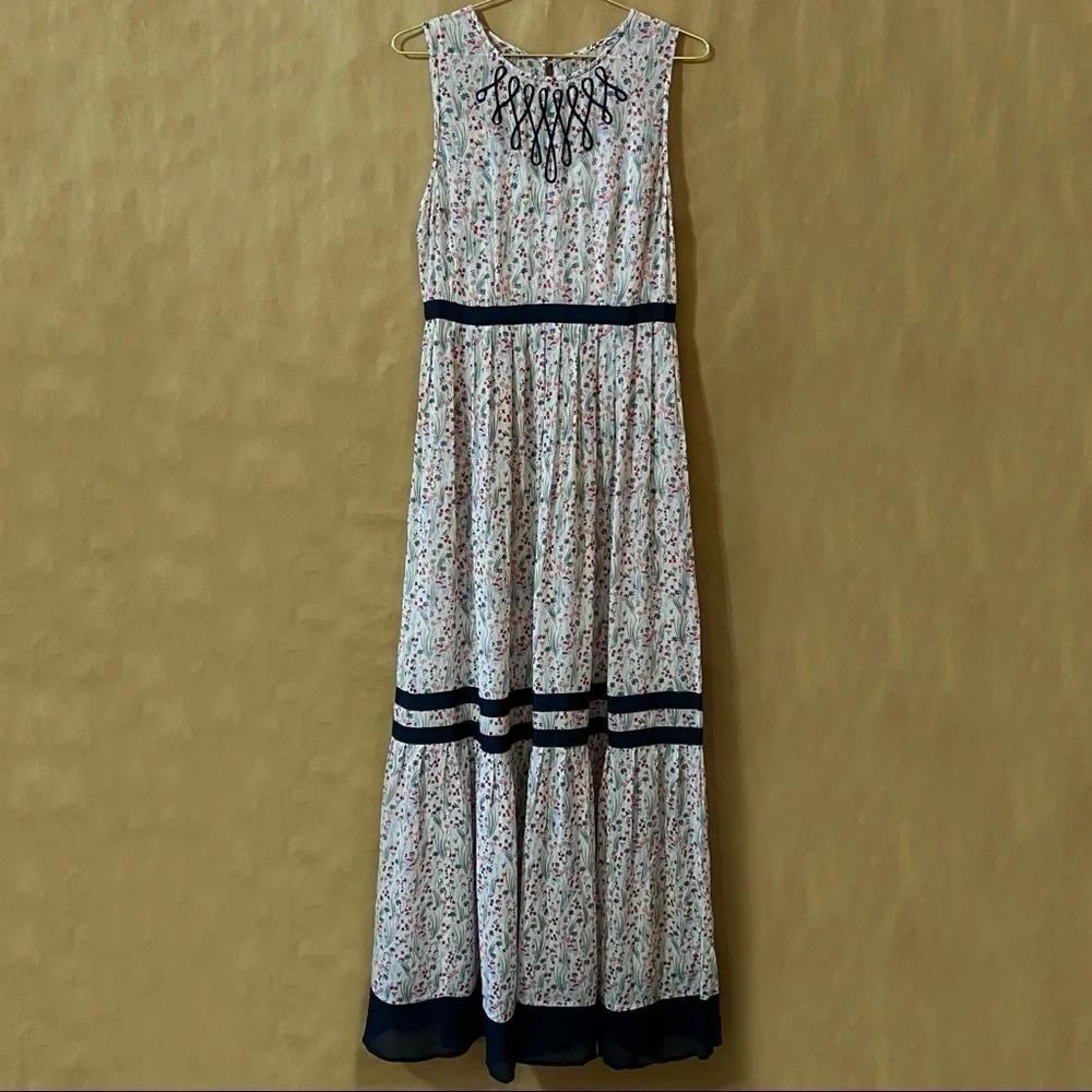 Anthropologie x Tracy Reese | Parida Floral Maxi Dress Tiered Cottagecore Size 4